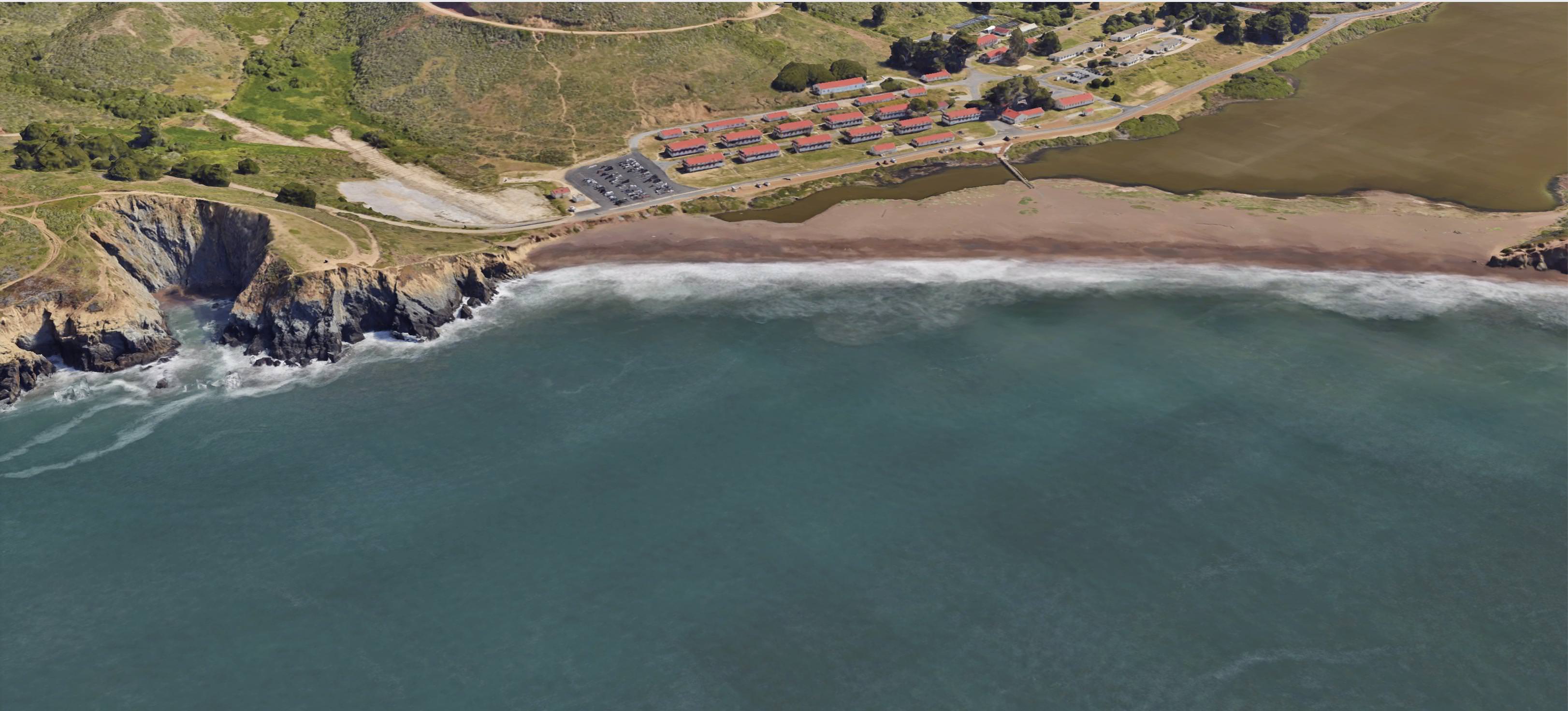 Aerial photo of venue next to the ocean